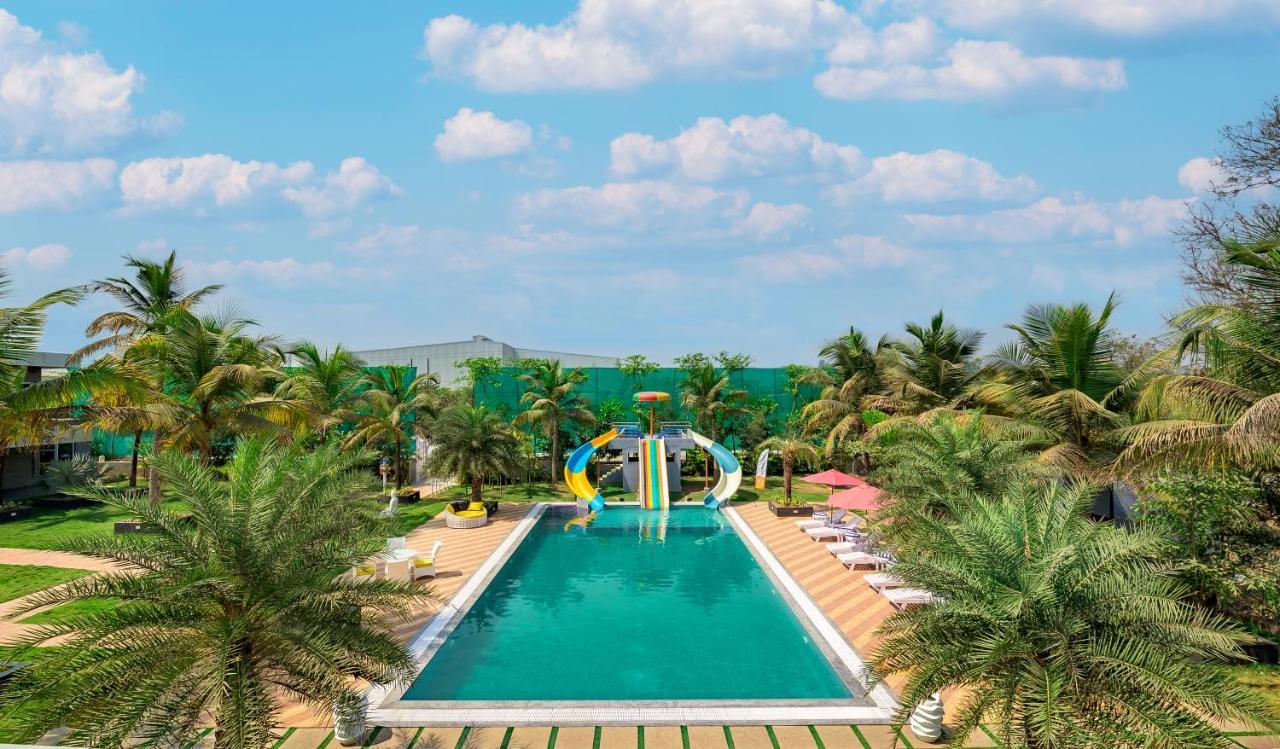 Saffronstays Palm Paradise, Kalyan Khadavli - Swimming Pool With Water Slides, Gazebo And Indoor Games Padghe Zewnętrze zdjęcie